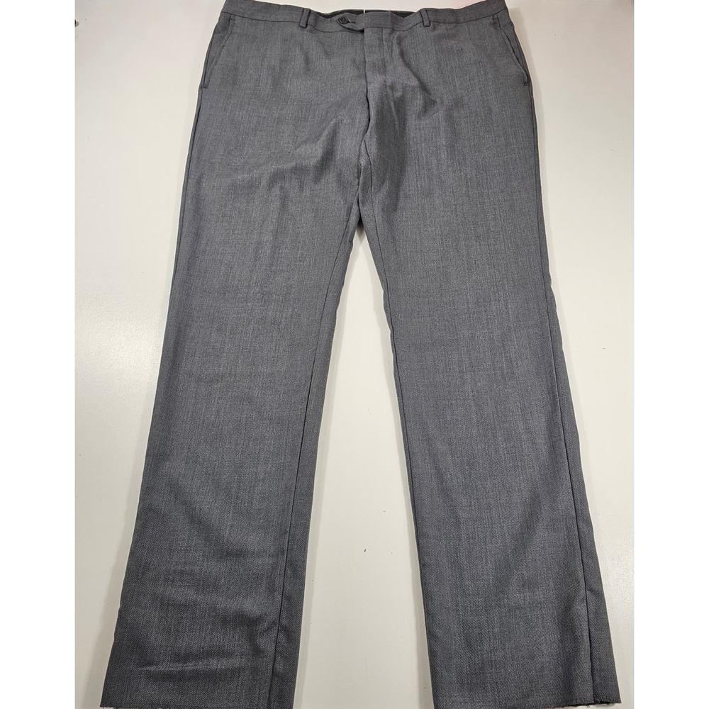 Nordstrom 42W wool dress pants grey (43×35.5) proffesional (FLAW) ^